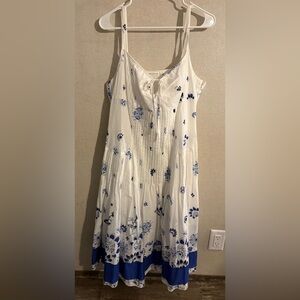 JohnPaulRichard White and Blue Floral Dress